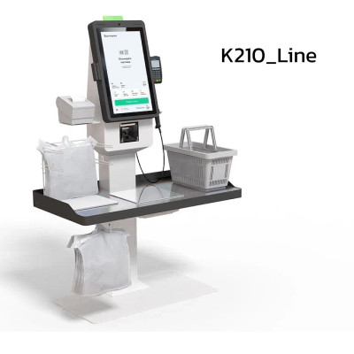 POScenter SCO-K210 Line_V2 (21.5”, J4125, 8Gb, SSD128Gb, 2D сканер, Светофор, З цвета, полка для ПИН-пад, полка для ККТ, стойка столешница для покупок, держатель пакетов)